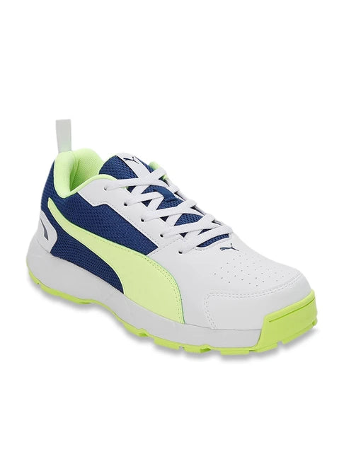 Puma Cricket Shoes High Run - White/Blue/Lime