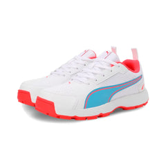 Puma Cricket Shoes High Run - White/L. Blue/E. Red